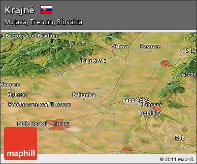 Satellite Panoramic Map of Krajné