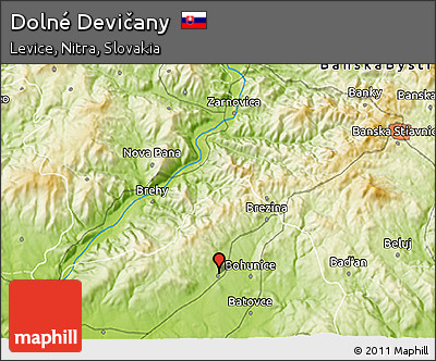 Physical 3D Map of Dolné Devičany