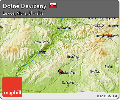 Physical 3D Map of Dolné Devičany