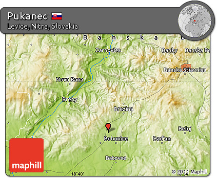 Physical Map of Pukanec