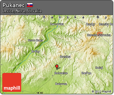 Physical Map of Pukanec