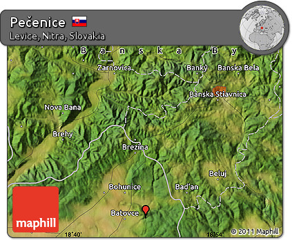Satellite Map of Pečenice