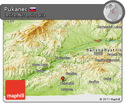 Physical Panoramic Map of Pukanec