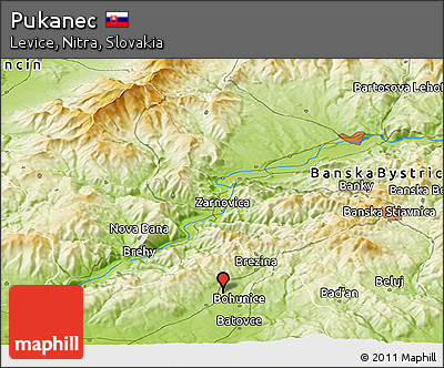 Physical Panoramic Map of Pukanec