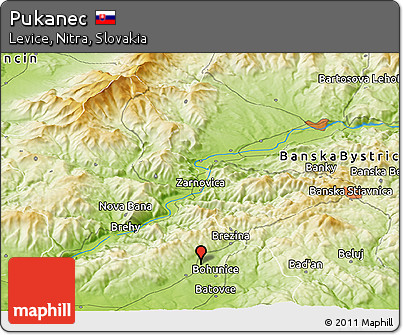 Physical Panoramic Map of Pukanec