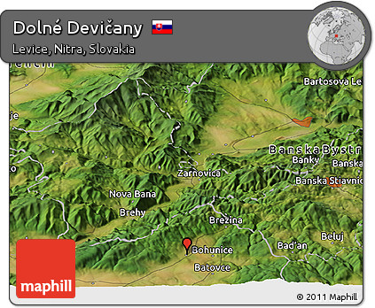 Satellite Panoramic Map of Dolné Devičany