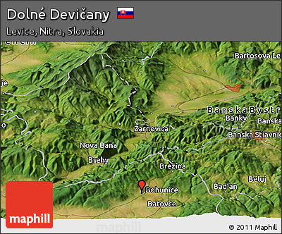 Satellite Panoramic Map of Dolné Devičany