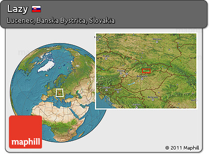 Satellite Location Map of Lazy