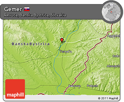 Physical 3D Map of Gemer