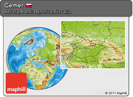 Physical Location Map of Gemer