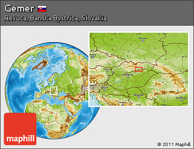 Physical Location Map of Gemer