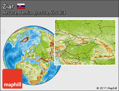 Physical Location Map of Žiar