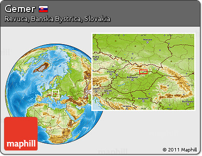 Physical Location Map of Gemer