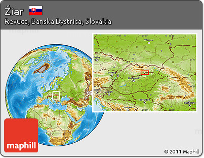 Physical Location Map of Žiar