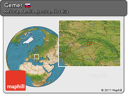 Satellite Location Map of Gemer