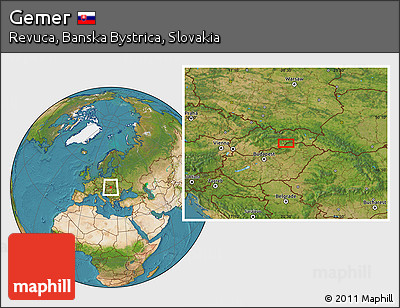 Satellite Location Map of Gemer