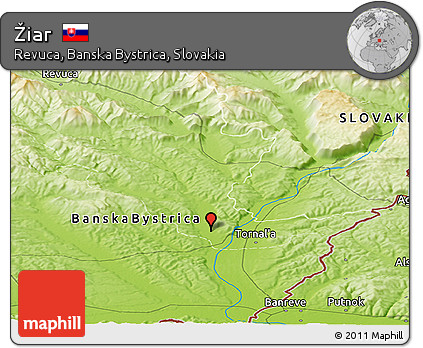 Physical Panoramic Map of Žiar