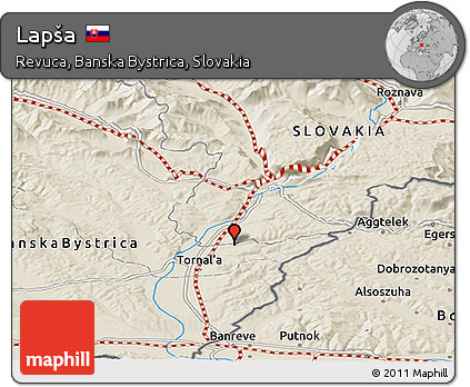 Shaded Relief Panoramic Map of Lapša
