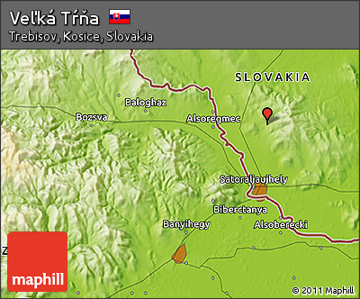 Physical 3D Map of Veľká Tŕňa