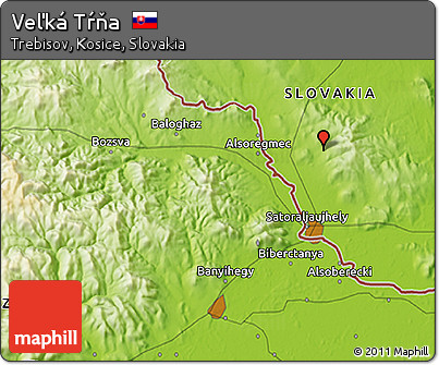 Physical 3D Map of Veľká Tŕňa