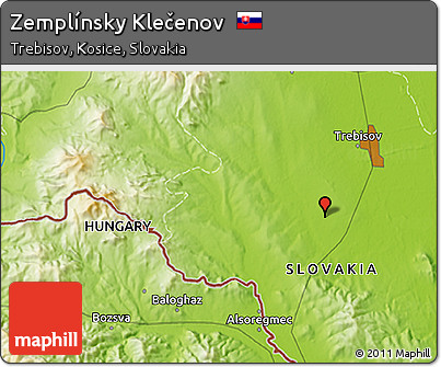 Physical 3D Map of Zemplínsky Klečenov