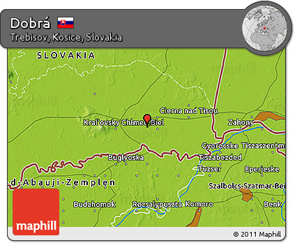 Physical 3D Map of Dobrá