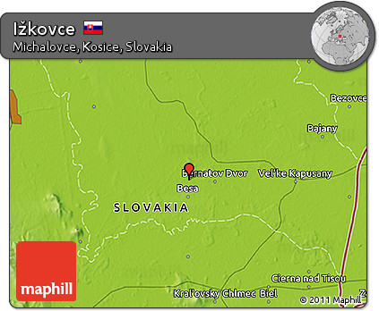 Physical 3D Map of Ižkovce