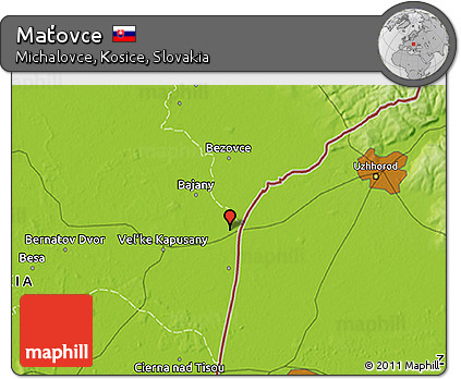 Physical 3D Map of Maťovce
