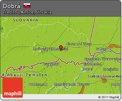 Physical 3D Map of Dobrá