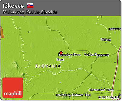 Physical 3D Map of Ižkovce