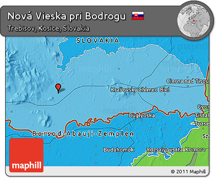 Political 3D Map of Nová Vieska Pri Bodrogu