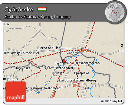 Shaded Relief 3D Map of Győröcske