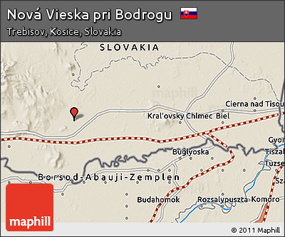 Shaded Relief 3D Map of Nová Vieska Pri Bodrogu