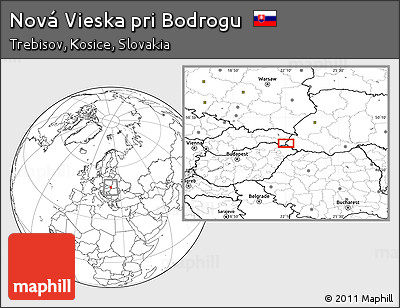 Blank Location Map of Nová Vieska Pri Bodrogu