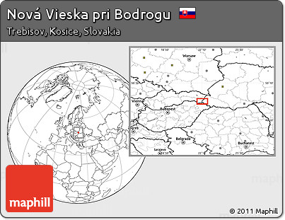 Blank Location Map of Nová Vieska Pri Bodrogu