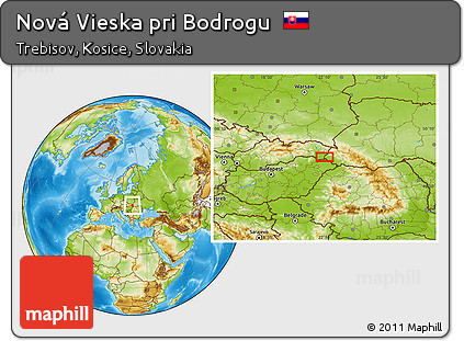 Physical Location Map of Nová Vieska Pri Bodrogu