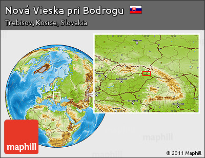 Physical Location Map of Nová Vieska Pri Bodrogu