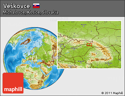 Physical Location Map of Veškovce