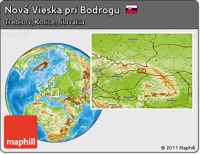 Physical Location Map of Nová Vieska Pri Bodrogu