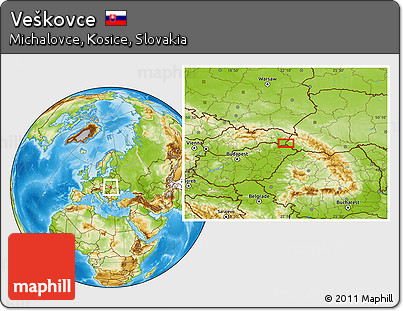 Physical Location Map of Veškovce