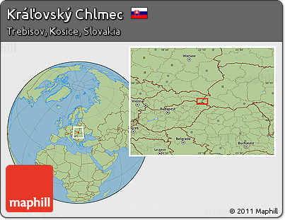 Savanna Style Location Map of Kráľovský Chlmec