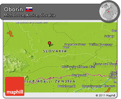 Physical Panoramic Map of Oborín