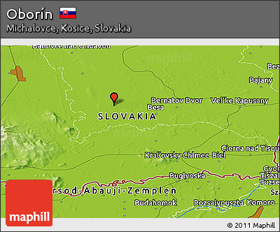 Physical Panoramic Map of Oborín