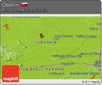 Physical Panoramic Map of Oborín