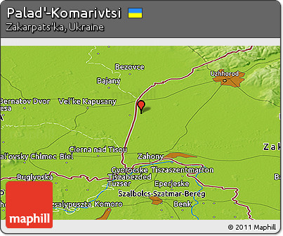 Physical Panoramic Map of Palad'-Komarivtsi