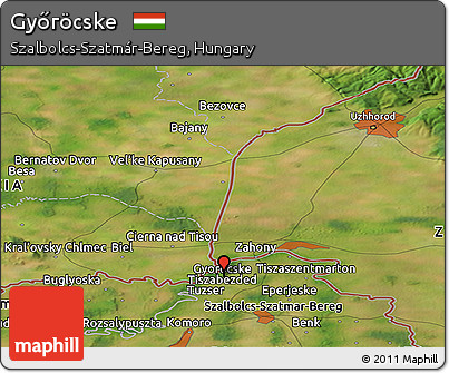 Satellite Panoramic Map of Győröcske
