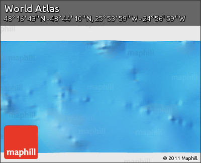 Physical 3D Map of the Area around 48° 30' 27" N, 25° 25' 29" W