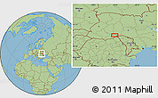 Savanna Style Location Map of the area around 48° 30' 27" N, 26° 25' 29" E