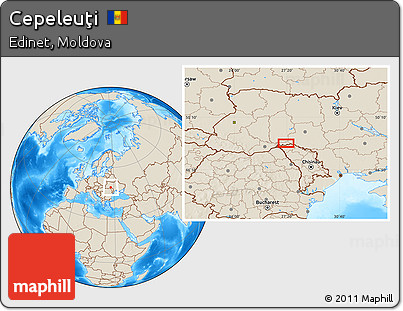 Shaded Relief Location Map of Cepeleuţi