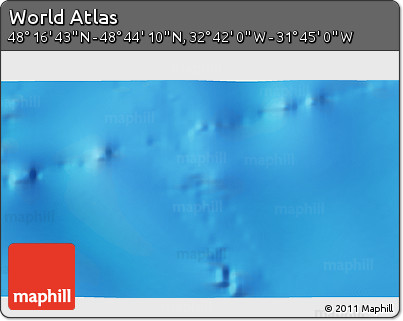 Physical 3D Map of the Area around 48° 30' 27" N, 32° 13' 30" W